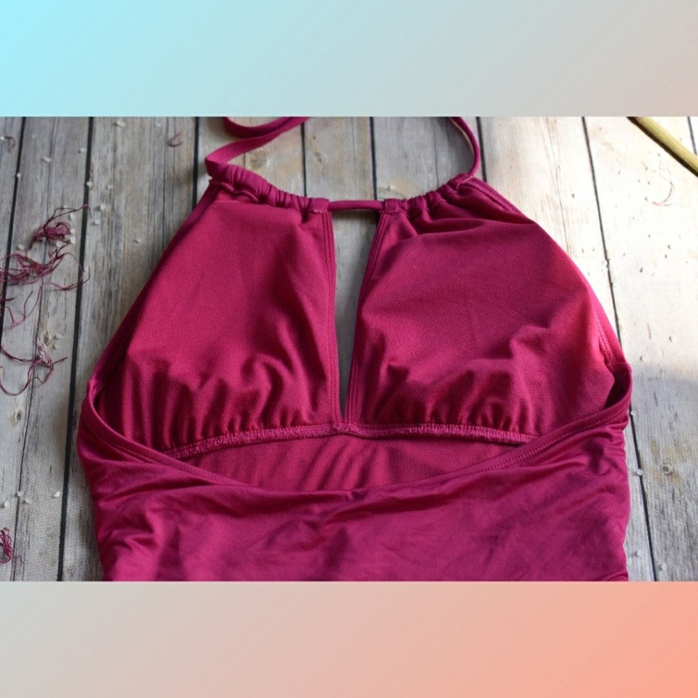 🌺Liz Caliborne One Piece Halter Swimsuit Size 8 - Picture 2 of 6
